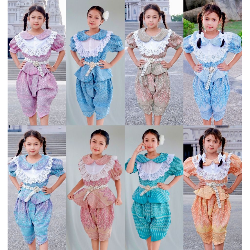 (ชุดไทยเด็ก) ชุดแม่พุตจีบ+โจงกระเบน ราคาไม่รวมเครื่องประดับ