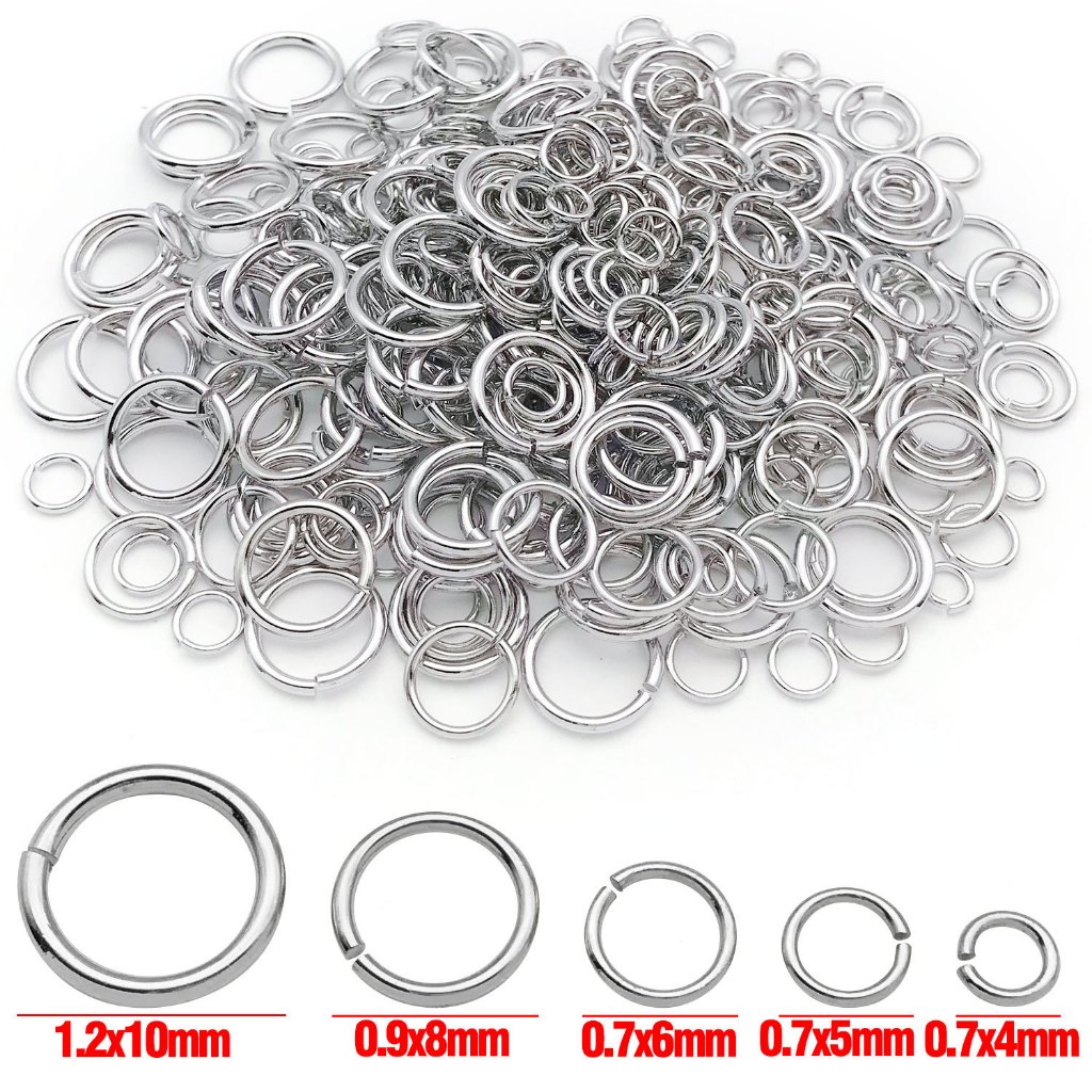 ห่วง ปากปิด สีทอง สีเงิน สีโรเดียม ขนาด 3 4 5 6 8 10 12 14 16mm สำหรับทำพวงกุญแจ เครื่องประดับ อุปกรณ์งานฝีมือ DIY