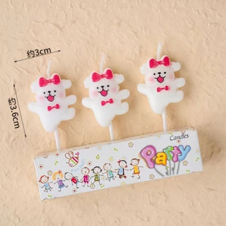 เทียนวันเกิดรูปลูกหมา 3ชิ้น/ชุด(พร้อมส่ง)