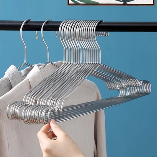 ไม้แขวนเสื้อสแตนเลส หนา 3.2mm ยาว 32/40/45cm 1แพ็ค 10ชิ้น แขวนผ้า กางเกง แข็งแรง จัดส่งที่รวดเร็ว COD