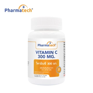 [แพ็ค 3 ขวด] วิตามินซี 300 มก. ฟาร์มาเทค Vitamin C 300 mg. Pharmatech วิตามินซี วิตซี VitC Vitamin C วิตามินซี30
