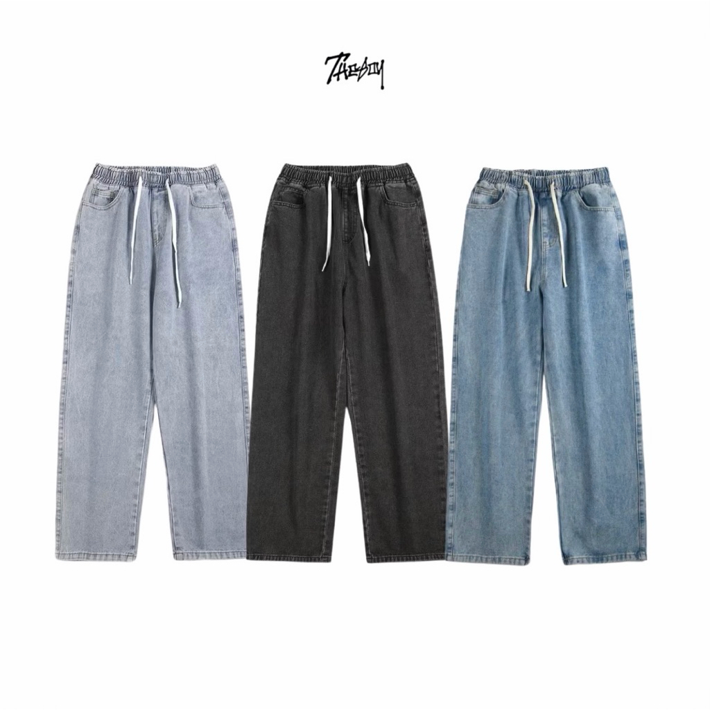 THEBOY-GENDERM JEANS กางเกงยีนส์ลายทหารทรงกระบอก