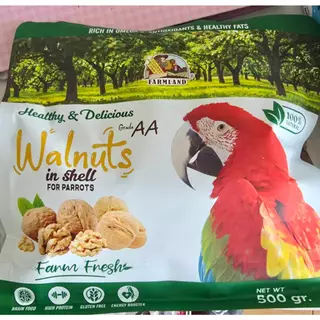 [500g.] ลูกวอลนัท Farmland Walnuts อาหารสำหรับ สัตว์เลี้ยง สัตว์ฟันแทะ นก นกแก้วขนาดใหญ่ กระรอก กระแต มาคอร์ อาหารนก