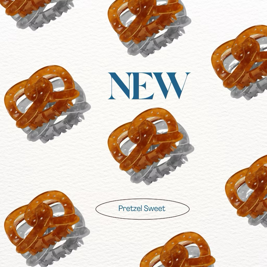 Tabby Loon Pretzel Sweet กิ๊บติดผมรูปเพรทเซลสีน้ำตาล กิ๊บติดผมขนมหวาน