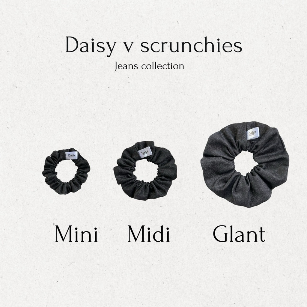 ยางรัดผม • Daisy v scrunchies • Jeans collection • ผ้ายีนส์ดำ
