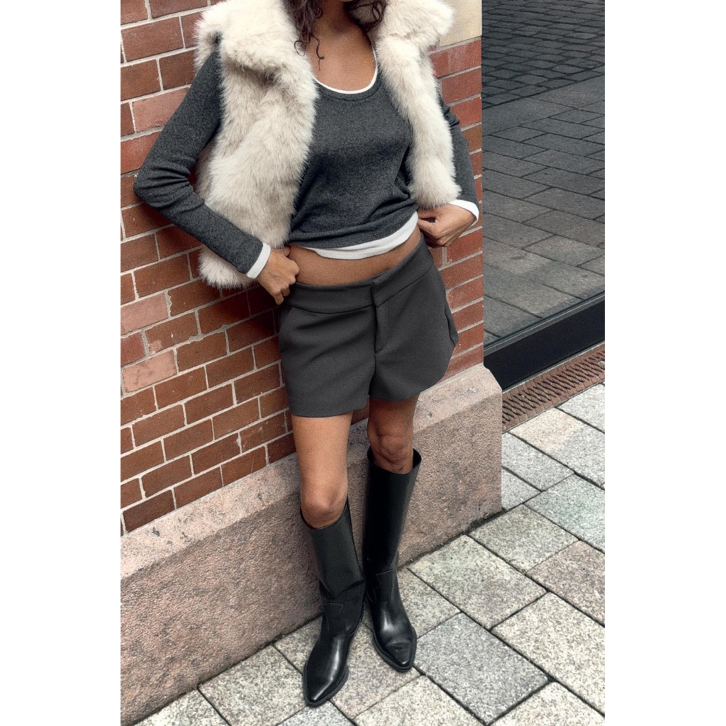 🎉เสื้อกั๊ก แขนกุด สีครีม 🎉ผ้าขนอย่างดี นิ่ม ฟู - รูปที่ 5