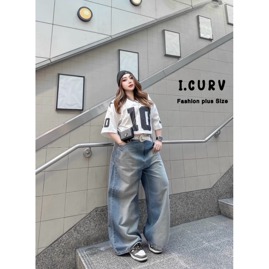 I.CURV JEANS กางเกง Baggy jeans งานแต่งเฟดหน้า- หลัง สไตล์สตรีทเท่ๆ🪡 - รูปที่ 2