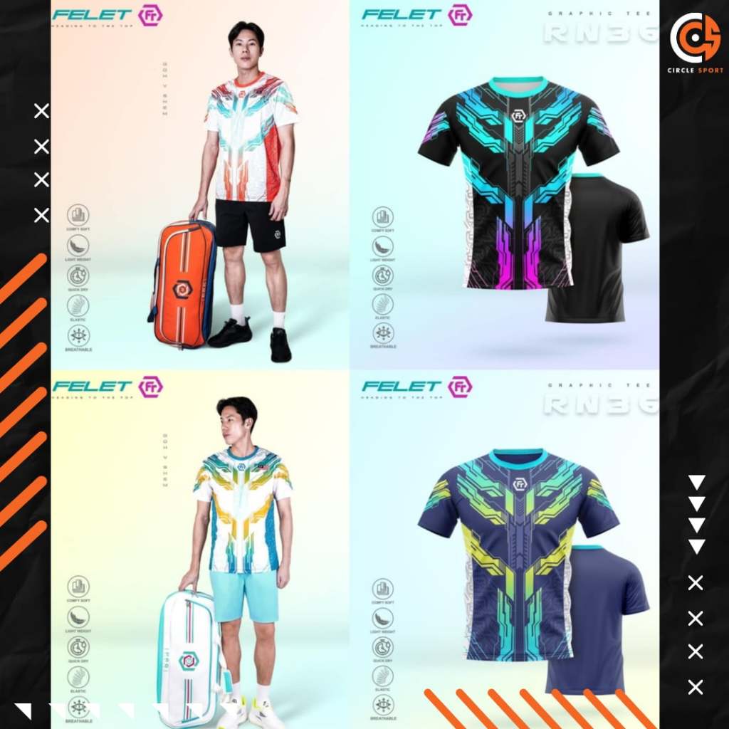 เสื้อแบดมินตัน Felet Tournament Tee RN3622 เสื้อออกกำลังกาย (สินค้าลิขสิทธิ์แท้ 100%)