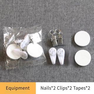 [ส่งจากไทย จัดส่งเร็ว]ชุดติดตั้งผ้า ติดผนัง พร้อมตะขอติดผนัง…