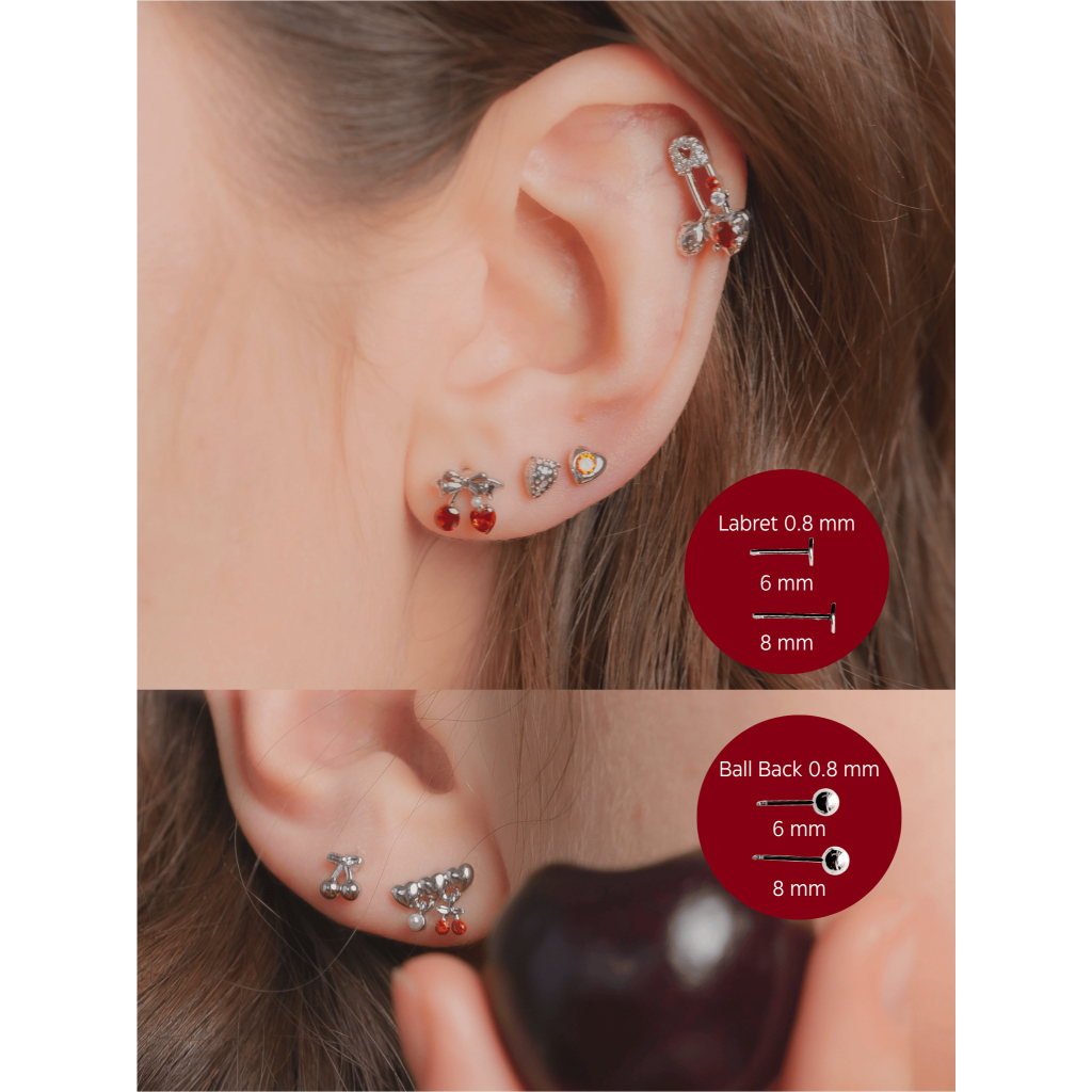 More Than Piercing: Ms. Berry Set *waterproof* (6 pcs) จิวหู/ต่างหู