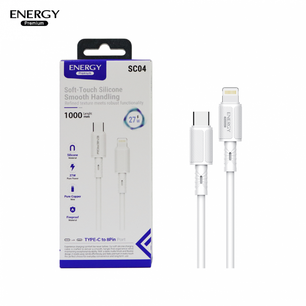 Energy premium สายชาร์จ ชาร์จเร็ว PD27- 60W (C to L) สายซิลิโคนนิ่มพิเศษแบบกลม. รุ่น SC04 - รูปที่ 4