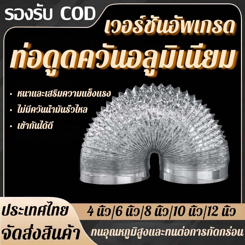 ท่อดูดควันอลูมิเนียม ท่อระบายอากาศ 4/6/8/10/12 นิ้ว ทนทานต่อการใช้งาน 30 ปี ทนอุณหภูมิสูงและทนต่อการกัดกร่อน