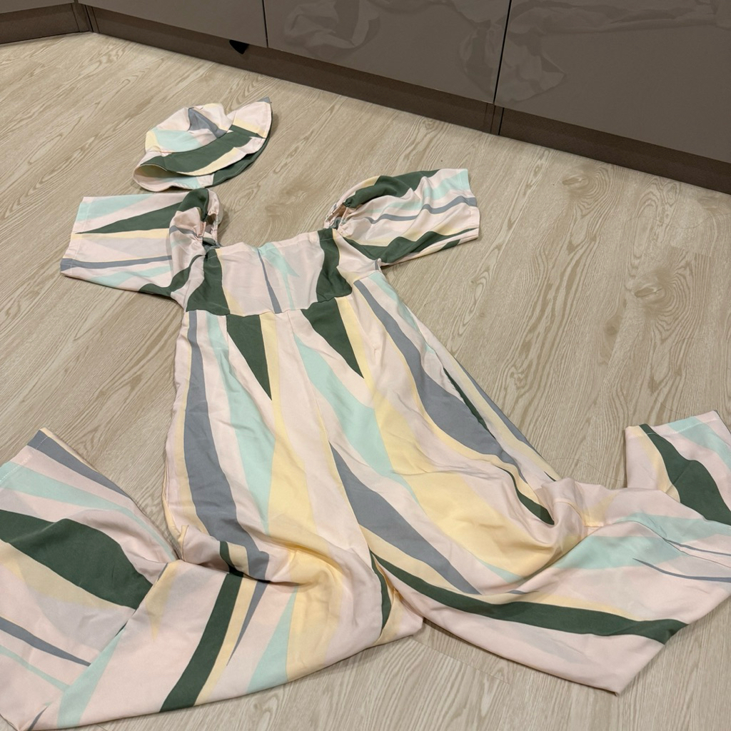 3 ชิ้น Patcha จั้มสูทลายเขียว พร้อมหมวก