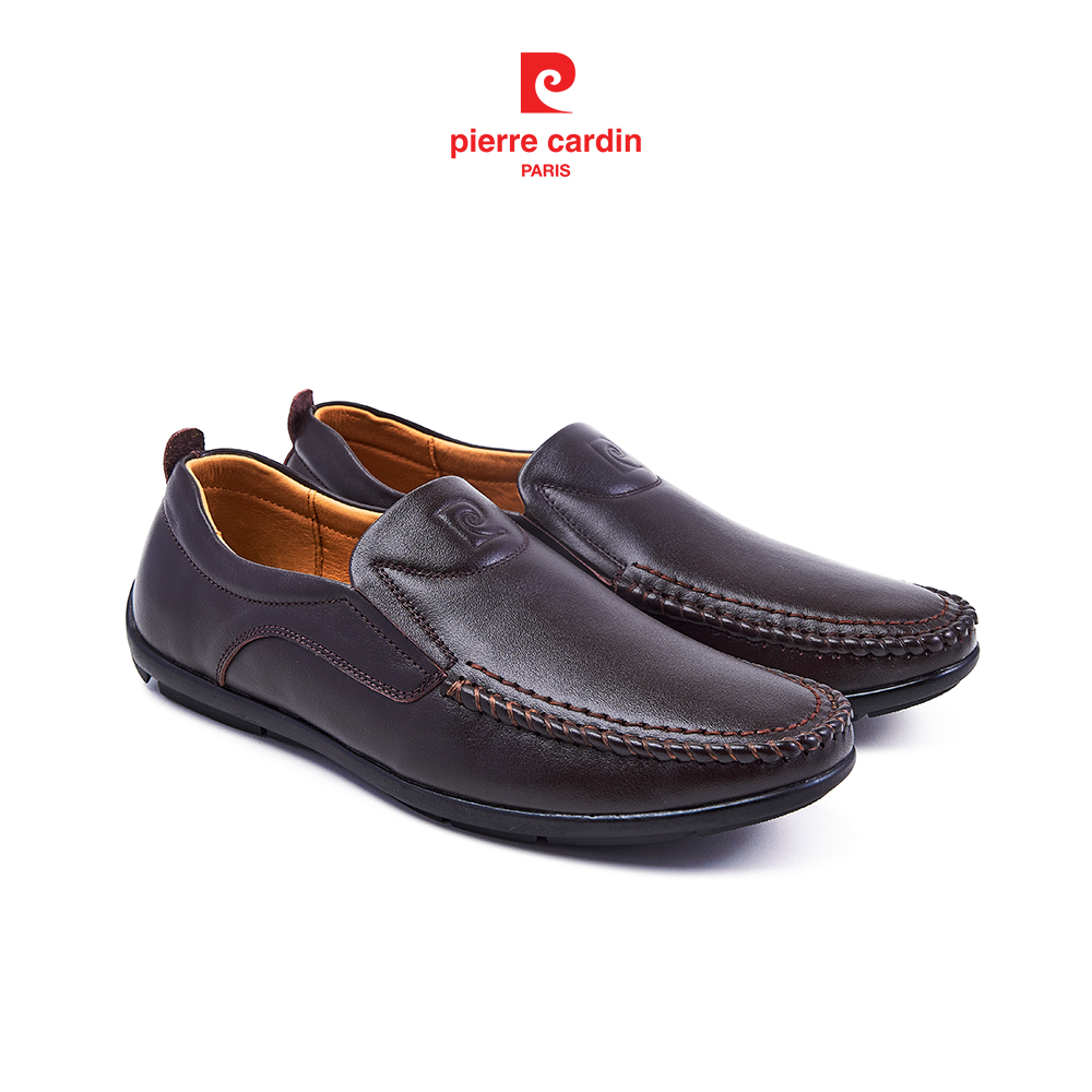 รองเท้าลองเท้าผู้ชาย Pierre Cardin หนังวัวแท้ พื้นยางชิ้นเดียว หนังนุ่มไม่เจ็บเท้า 800