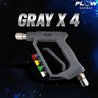 ปืนฉีดน้ำแรงดันสูง รุ่น GUN013 (Gray x 4) พร้อมข้อต่อสวมเร็วขนาด 11.8 มม. (1/4 หรือ 2 หุน) FLOW ENERGY