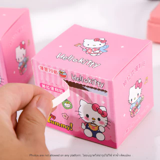 สติ๊กเกอร์น่ารัก เขียนชื่อ ติดได้เลย ลายคิตตี้ Label ใช้ติดสมุด กล่อง ของใช้ Roll Sticky Notes Kitty