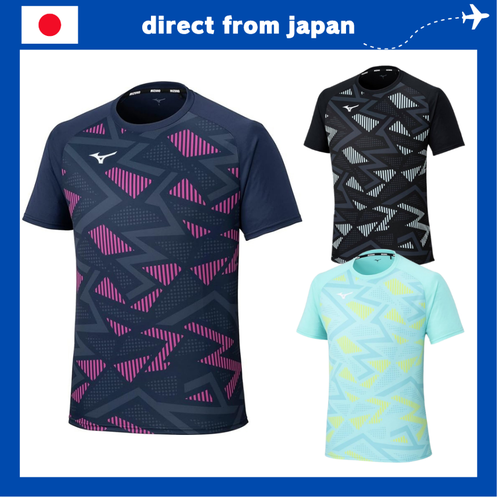 Mizuno 82JAC104 Unisex Table Tennis Game Shirt, Short Sleeve, Quick-Drying