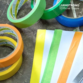Armstrong เทปกระดาษกาวย่นสี (ยกแถวสุดคุ้ม) มาสกิ้งเทปสี สีสันสดใส ติดขอบสันหนังสือ งานทาสี พ่นสี