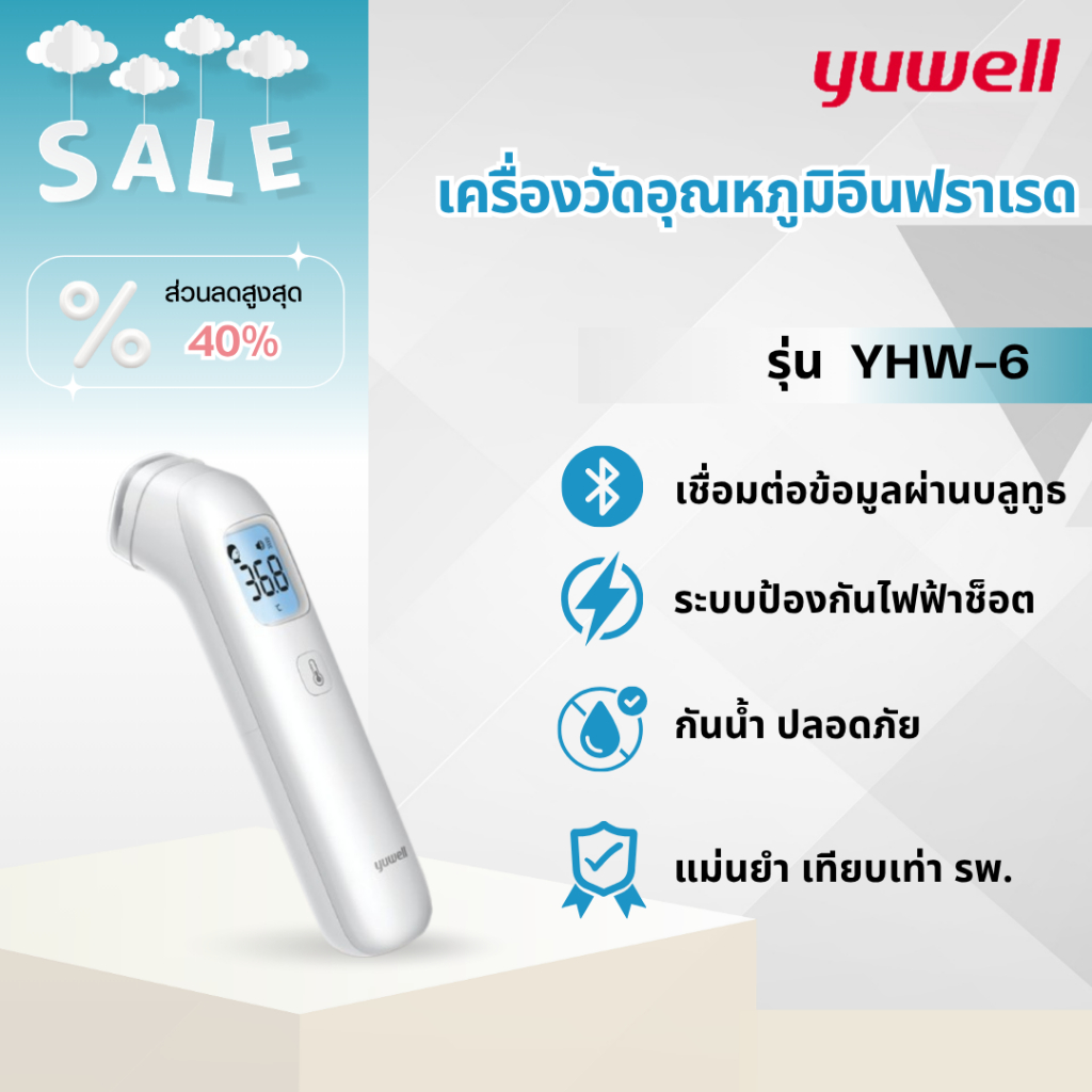 เครื่องวัดอุณหภูมิอินฟราเรด Yuwelll รุ่น YHW-6 (Infrared Thermometer YHW-6)รับประกัน2ปี