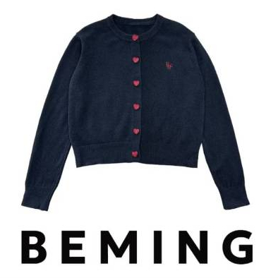 🧚🏻‍♀️ส่งต่อ🧚🏻‍♀️เสื้อกันหนาว คาร์ดิแกน ผ้าลูกฟูก ดีเทลกระดุมหัวใจ สีกรม (M) Beming✨