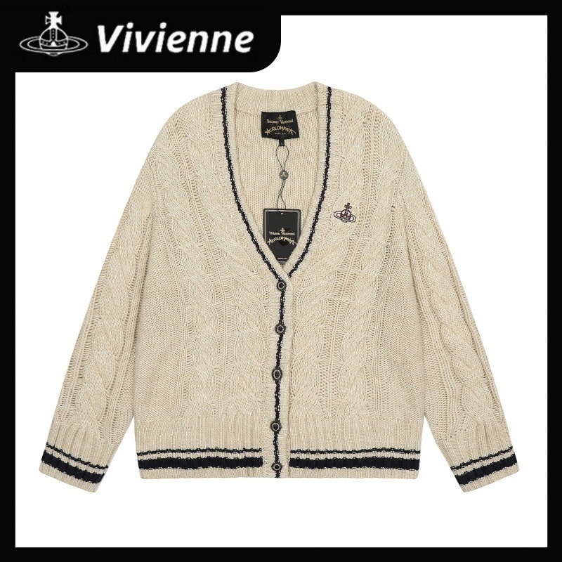 vivian westwood✨JP VIVI เสื้อกันหนาว เสื้อโค้ท เสื้อคาร์ดิแกน vivian ปักดาวเสาร์ เสื้อ