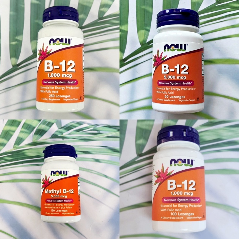 15% Sale!!! EXP.03/26 วิตามินบี 12 แบบเม็ดอม B-12 (as Cyanocobalamin (Now Foods®)