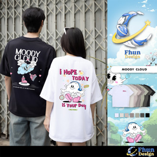 FhunDesign เสื้อยืดโอเวอร์ไซส์ Classic คอลเลกชั่น Moody Clou…