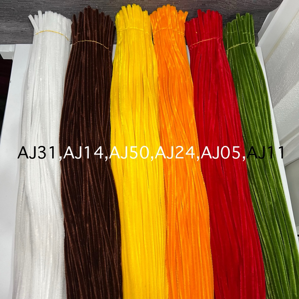 ลวดกำมะหยี่พรีเมี่ยมฟู่ 60 cm หนา0.7-0.8 มิล 100เส้o งานดอกไม้ประดิษฐ์ DIY พร้อมส่ง