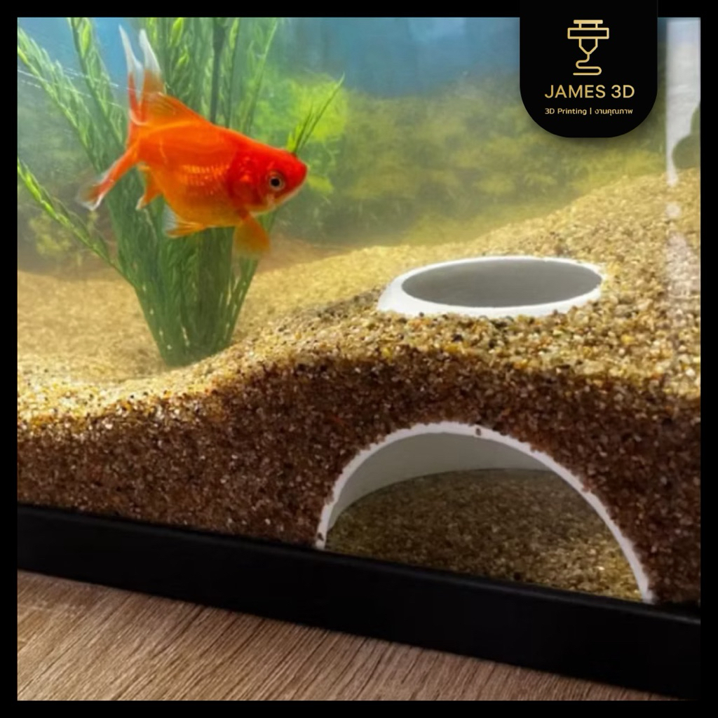 บ้านปลา กุ้ง ถ้ำซ่อนปลาใต้ดิน อุโมงค์ใต้ดิน ตกแต่งตู้ปลา น้ำหนักเบา ใช้งานง่าย