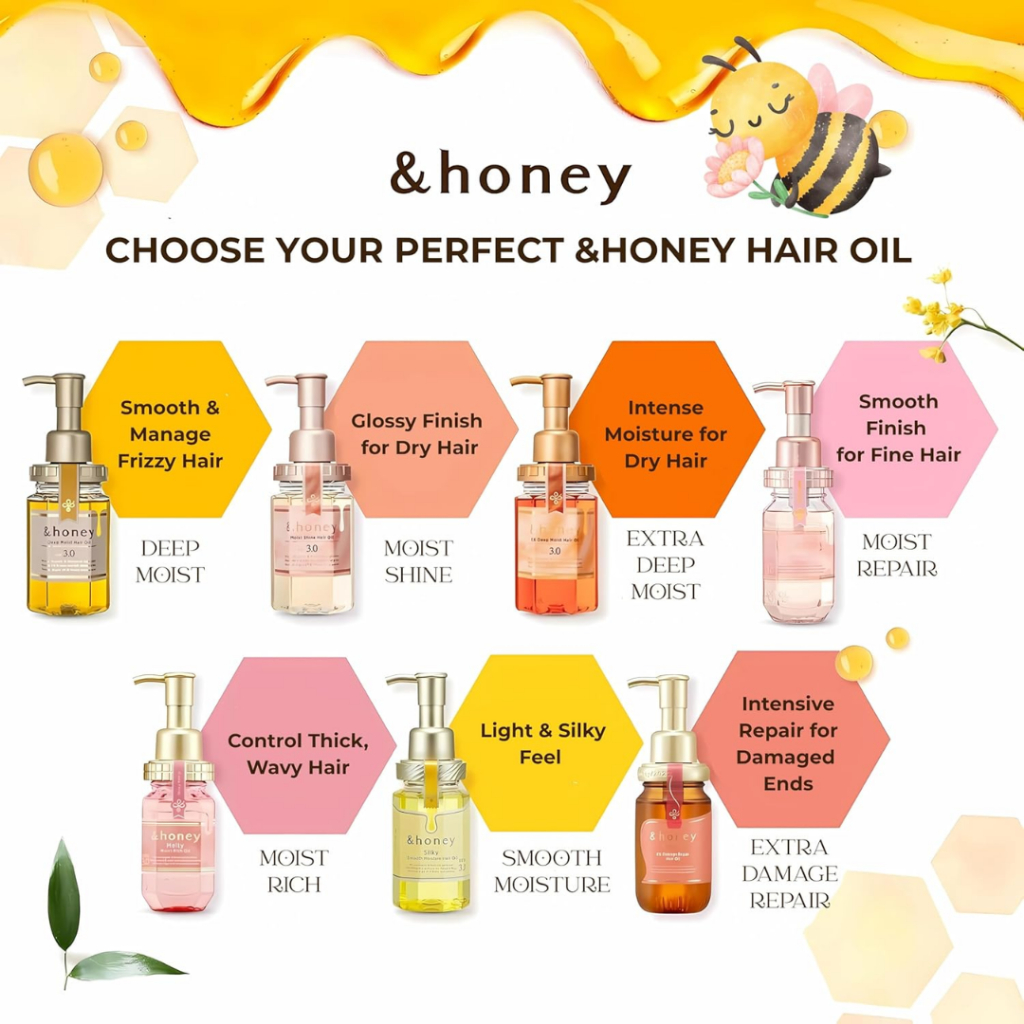 &HONEY Hair Oil  100 ML ออยล์บำรุงเส้นผม Made In Japan  (หิ้วญี่ปุ่น)
