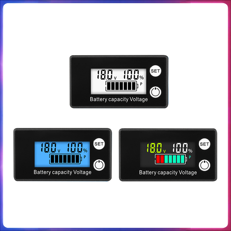 โวลต์ดิจิตอล DC 8V-72V โวลต์มิเตอร์วัดความจุแบตเตอ หน้าจอ LCD การวัดมิเตอร์วัดปริมาณแบตเตอรี่ ตัววัดโวลท์แบต
