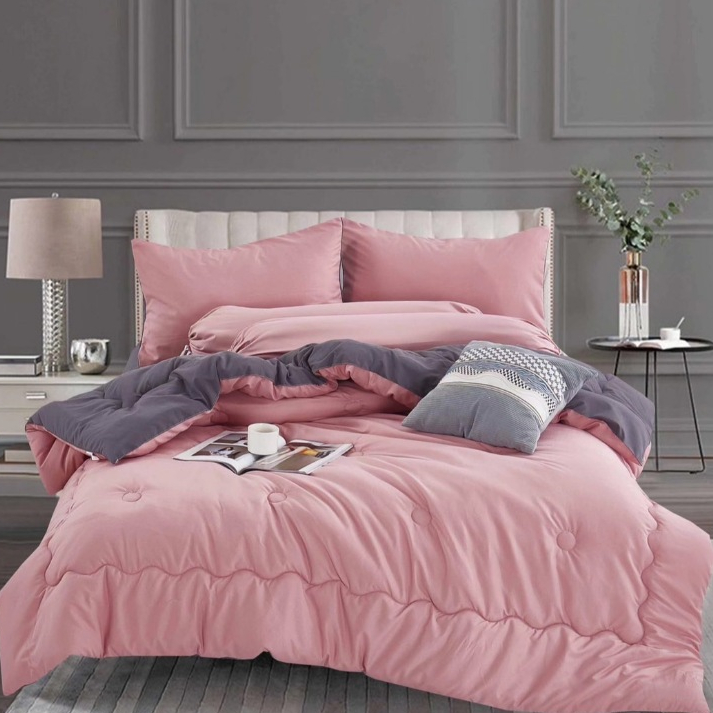 C&J ARANTEXTILEชุดผ้านวม Cotton พรีเมี่ยมสีทูโทนงานคุณภาพหรูหรา นุ่มมาก ฟู เนื้อเนียนแน่น เย็นสบายห่มได้ทุกฤดู - รูปที่ 3