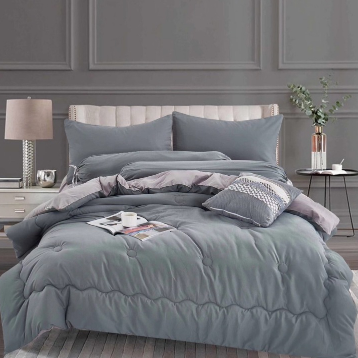 C&J ARANTEXTILEชุดผ้านวม Cotton พรีเมี่ยมสีทูโทนงานคุณภาพหรูหรา นุ่มมาก ฟู เนื้อเนียนแน่น เย็นสบายห่มได้ทุกฤดู - รูปที่ 5