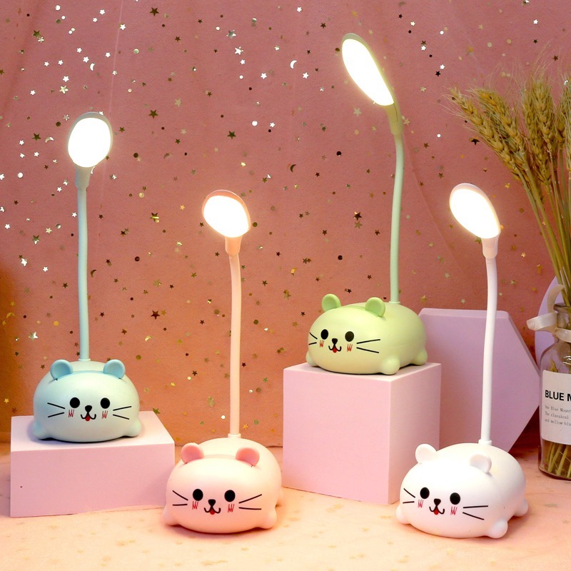 โคมไฟตั้งโต๊ะ LED ชาร์จ USB ได้ ไฟอ่านหนังสือไร้สาย แสงนวลตาปกป้องสายตา