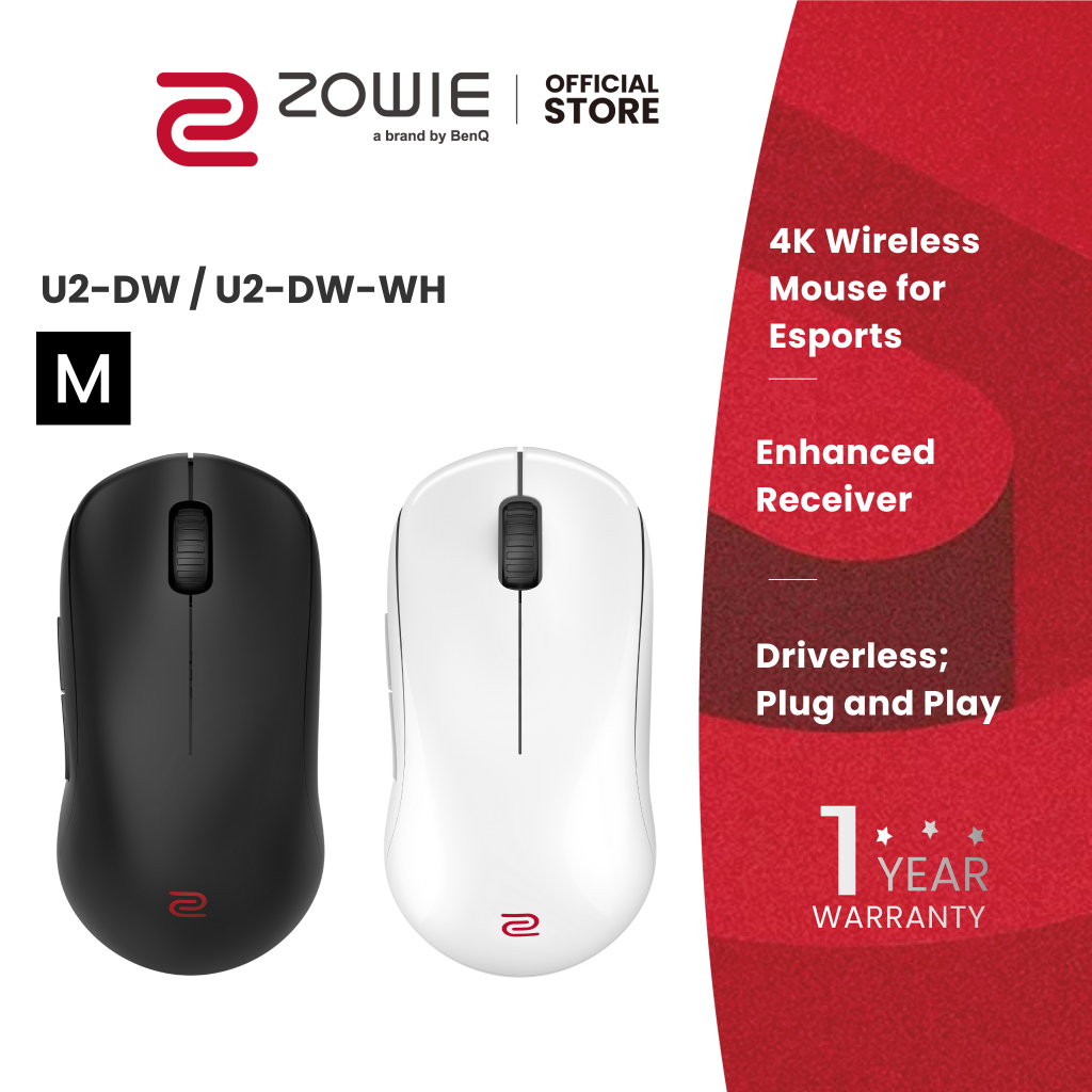 ZOWIE U2-DW 4K Wireless Mouse for Esports ขนาด M/กลาง (เมาส์เกมมิ่ง 4K, เมาส์ไร้สาย)