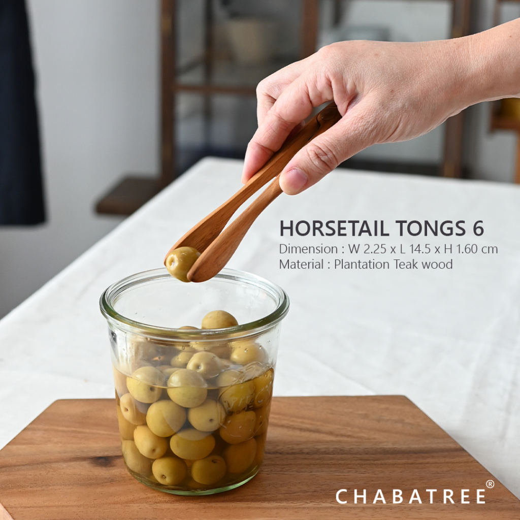 CHABATREE - HORSETAIL TONGS 6" TEAK (ST290) ที่คีบไม้สัก
