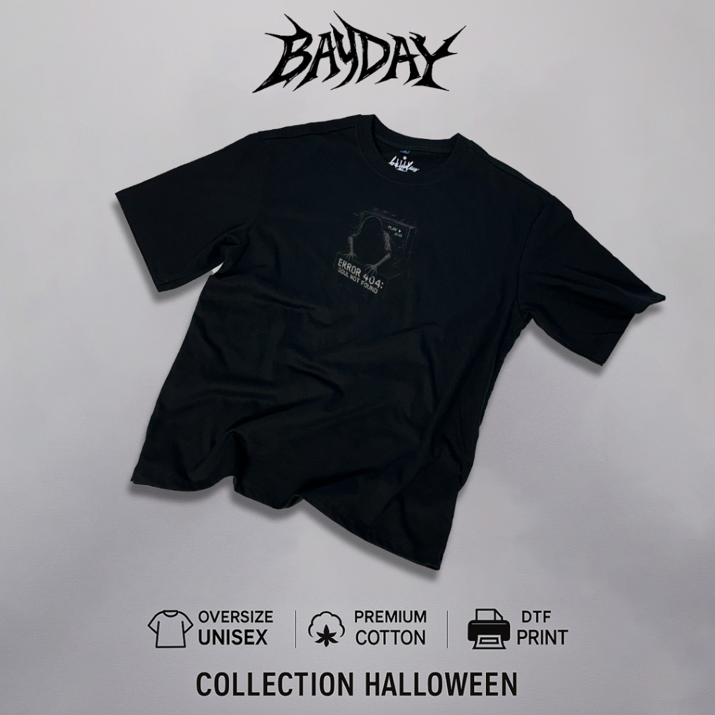 BAYDAY Sadako VHS Oversize Tee | ฮาโลวีน | Streetwear ฮาโลวีน 2025