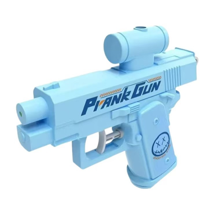 PrankGun ปืนฉีดน้ำสองด้านย้อนกลับ ปืนฉีดน้ำเล่นสนุกสุดฮิตสำหรับเด็ก ปืนกล็อกขนาดเล็กของเล่นน้ำ มีแม่ตัมที่แข็งแรง การออก - 5