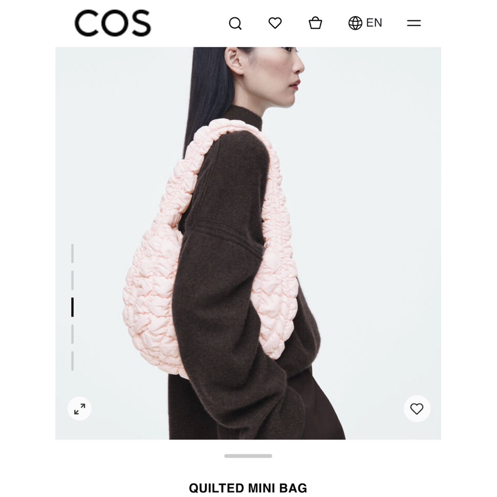Cos quilted mini bag light pink กระเป๋า cos
