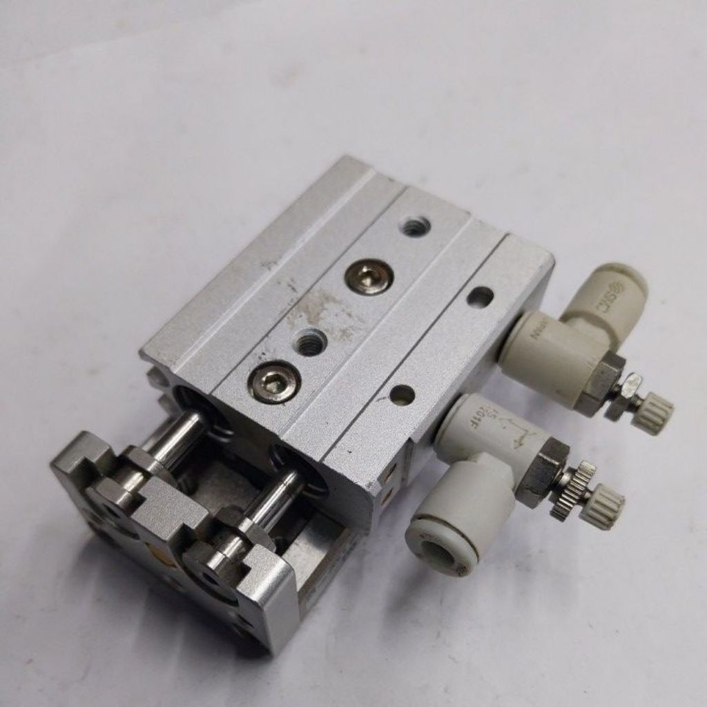 กระบอกลมสไลด์เทเบิ้ล MXQ8-10 SMC JAPAN มือสอง รูลม4มม.