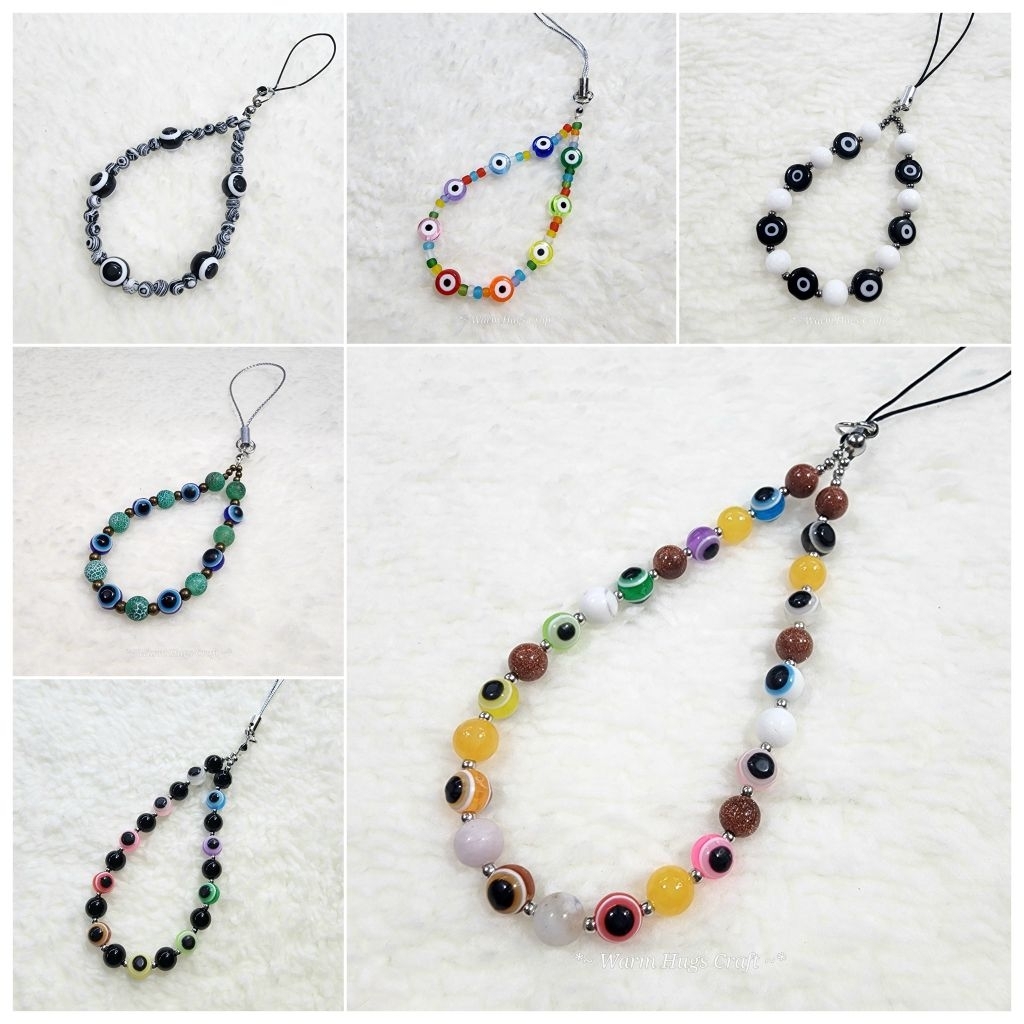 💥พร้อมส่ง‼️🇹🇭 EVIL EYE 🧿 พวงกุญแจ หินนำโชค ที่ห้อยโทรศัพท์ สายคล้องมือถือ ของขวัญปัจฉิม ของที่ระลึก 