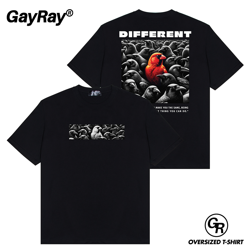 GayRay ⎰Different⎱  เสื้อยืดโอเวอร์ไซส์ Cotton 100% นุ่่ม ใส่สบาย