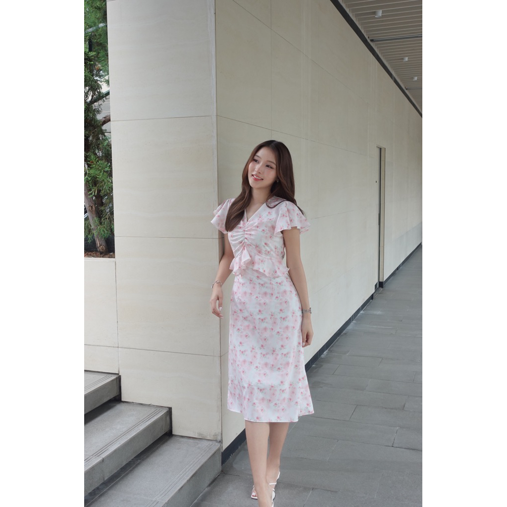 🌷✨ Peony dress  เดรสผ้านุ่ม พริ้ว ใส่สบาย มีซับในทั้งตัว (ตัดลดความยาวฟรี) - รูปที่ 3
