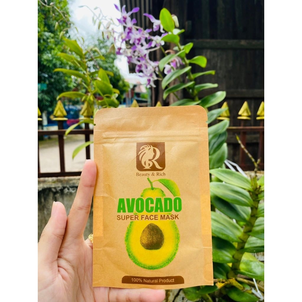 Avocado SUPER FACE Mask ထောပတ်မှုန့် တင်းတိပ်ပျောက်ဆေး ผงมาร์คหน้า อะโวคาโด