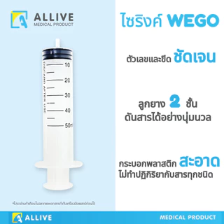[ แพ็คเกจใหม่!! ] ไซริงค์ Syringe Wego ป้อนยาเด็ก ป้อนยาสัตว์ ไซริงค์ป้อนนม ล้างจมูก สลิงฉีดยา 3ml 5ml 10ml 20ml 50ml