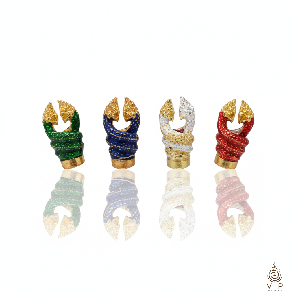 (แท้100% ส่งไว) 🐍 พญานาคเกี้ยว ครูบาแบ่ง วัดบ้านโตนด  | 💰 Naga Embrace Amulet  | 盘龙佛牌 🙏(กรอบชุบหนา2เท่า)
