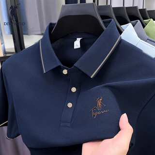 DIVPOLO 2321-Fเสื้อโปโลผู้ชาย สไตล์สปอร์ต แขนสั้น ผ้าฝ้ายแท้ ใส่สบาย เสื้อโปโล Unisex ผู้ชาย ผู้หญิง สีพื้น สไตล์มินิมอล