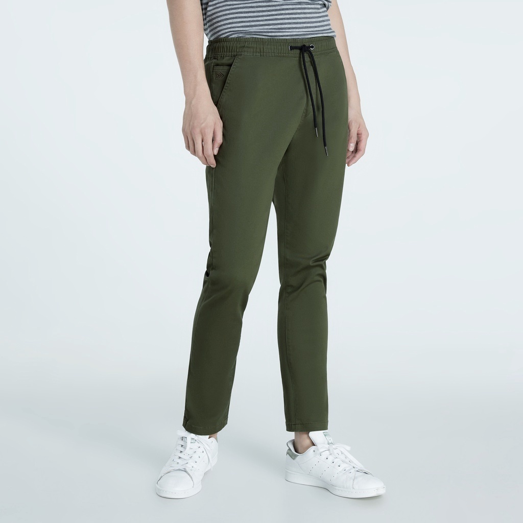 DAVIE JONES جوغر رجالي Slim Fit — بني محمر — صورة 4