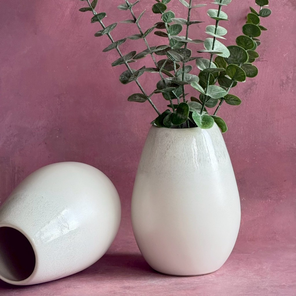 แจกันเซรามิก แจกันใส่ดอกไม้ แจกัน Vase Ceramic สำหรับตกแต่งโต๊ะอาหาร ตกแต่งห้องนั่งเล่น - AT1CERAMIC