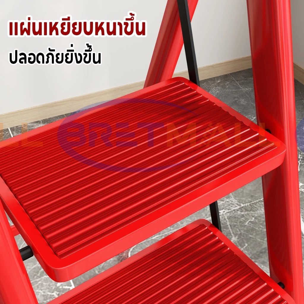 บันได บันไดพับได้ 2-8ขั้น รับน้ำหนัก 350 KG แผ่นกันลื่น แข็งแรงทนทาน ไม่สั่นไหว ไม่เป็นสนิม - รูปที่ 3